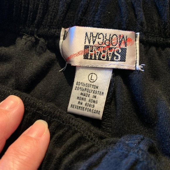 Sarah Morgan Women’s Black Velour Pants Size Large - Picture 9 of 10